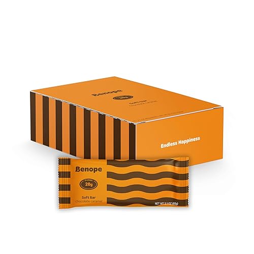 Benope Barra de proteína de caramelo de chocolate Softbar 2.12 oz x 12ea, alta proteína, baja en azúcar, baja en carbohidratos, sin gluten, barra
