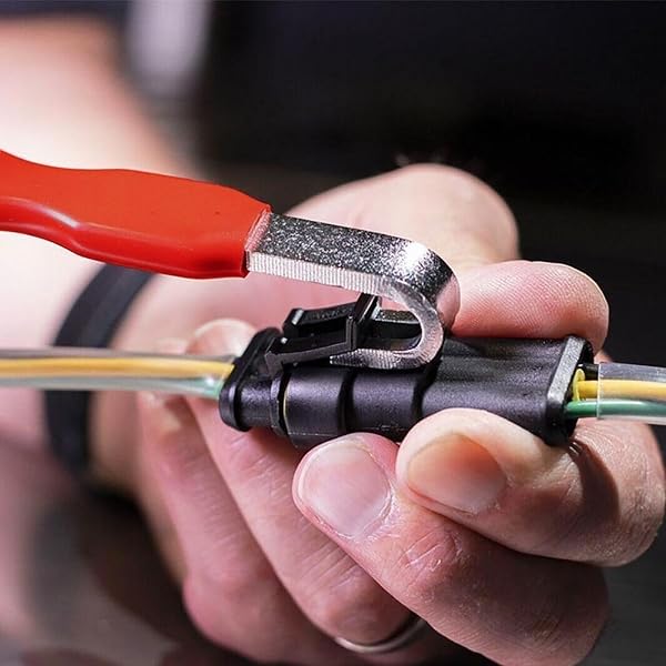 2 Pezzi Electrical Connector Separator, Rosso e Nero Automotive Terminal Disconnect Puller, Strumento Separatore per Connettori Elettrici Meccanici e Appassionati - 4