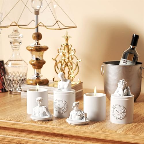 Miniatura 10 de Molde de silicona de estatua 3D, molde de escultura de retrato de hormigón para tapa de tarro de vela, herramientas de decoración del hogar de