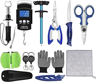 XBLACK Fishing Tool Kit Fishing Pliers Fish Gripper Fishing Scale Fish Grip Tools Set Saltwater Resistant Fishing Gear