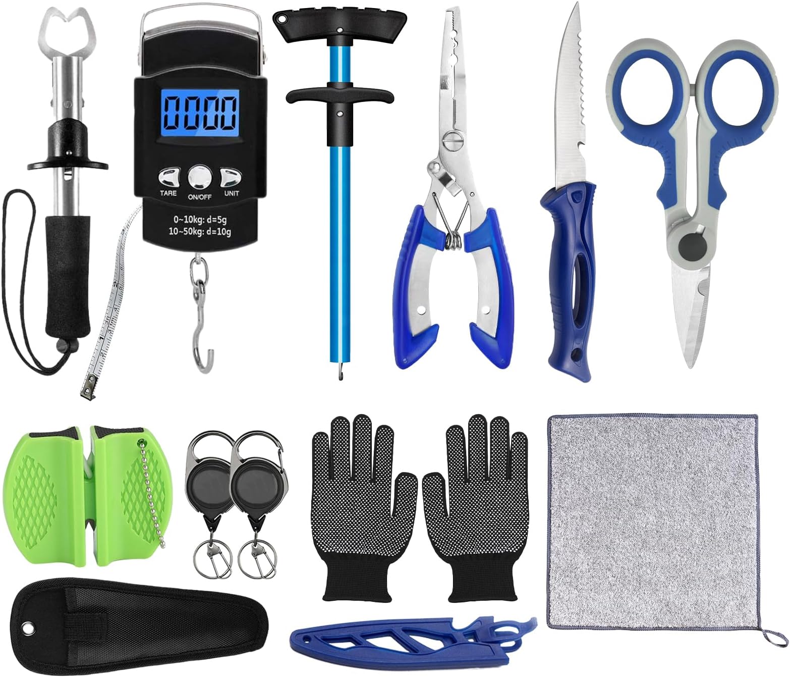 XBLACK Fishing Tool Kit Fishing Pliers Fish Gripper Fishing Scale Fish Grip Tools Set Saltwater Resistant Fishing Gear