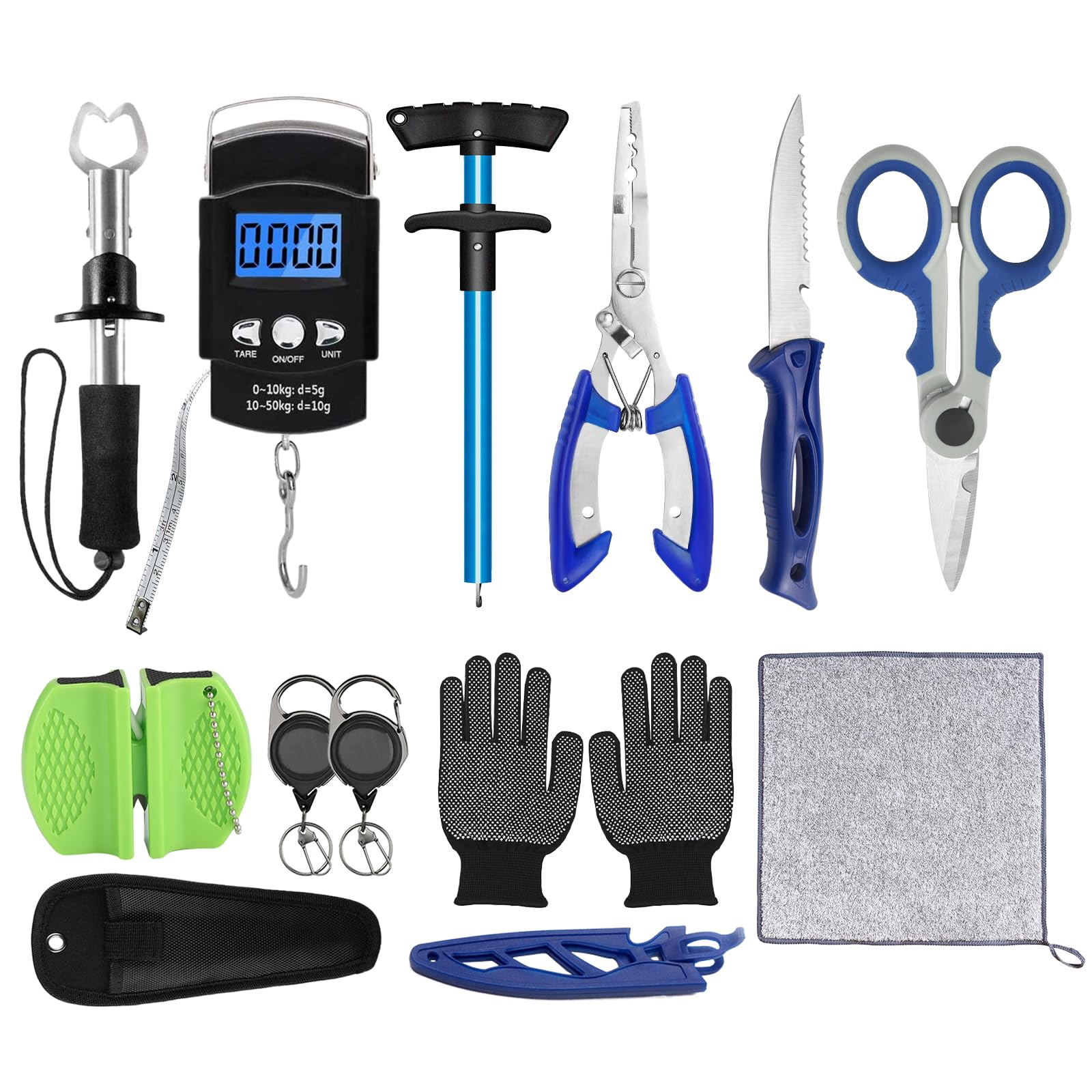 XBLACK Fishing Tool Kit Fishing Pliers Fish Gripper Fishing Scale Fish Grip Tools Set Saltwater Resistant Fishing Gear