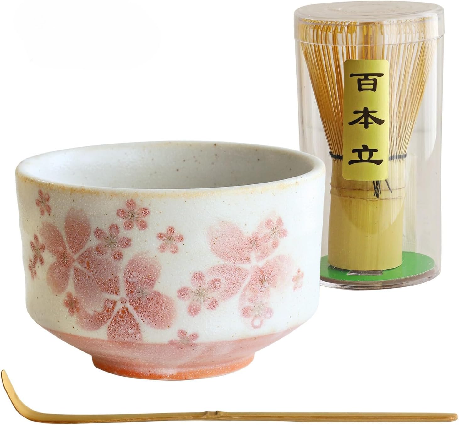 Authentic Japanese Matcha Whisk Set - Mino Ware Matcha Bowl, Traditional Japanese Design, 3 Piece Starter Kit Made in JAPAN (Sakura set) - Amazon product rated Grade B