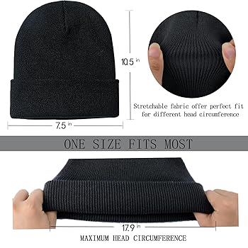 帽子 NOREMID BLACK beanie 帽子 NOREMID BLACK beanie Headwear Unisex POD US Hat BLACK