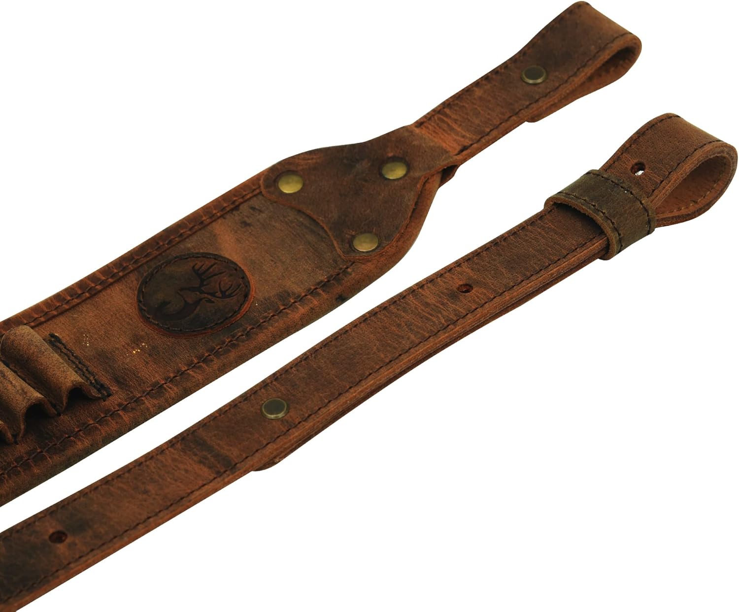 HERTE Leather Rifle Sling Shotgun Padded Strap Hunting Strong Comfortable for 1 inch Gun Swivel