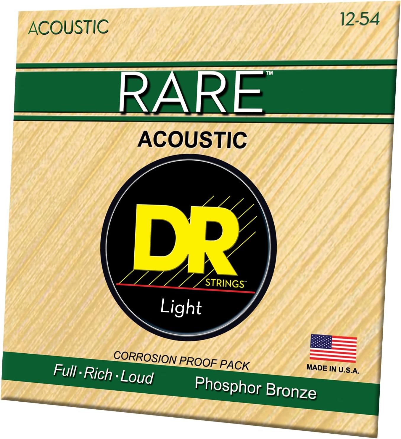 DR Strings Rare - Phosphor Bronze AcousticHex Core 12-54