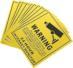 DOLITY Security Surveillance Warning Stickers Yellow