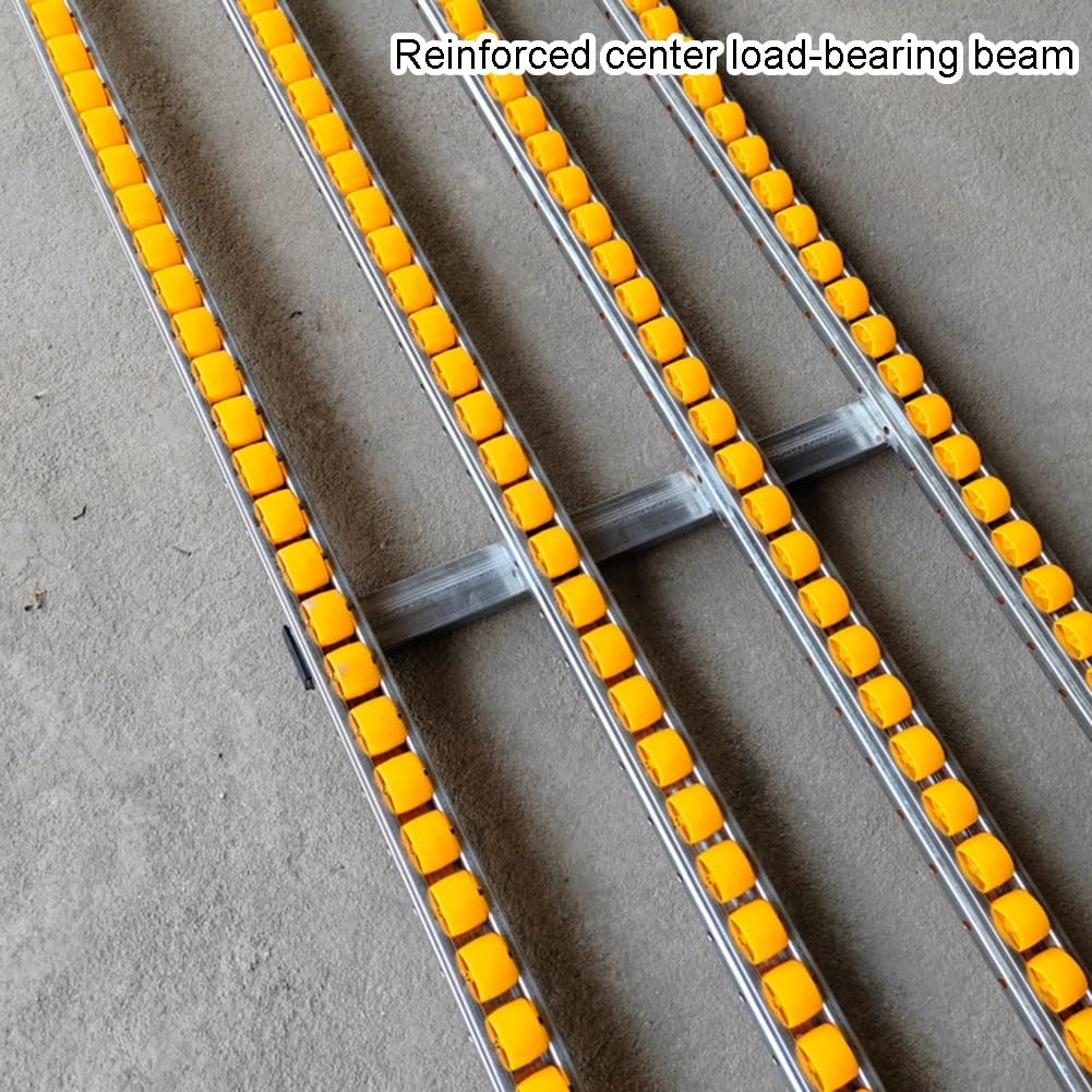 Sistema di trasporto leggero con rotaie a rulli - Puleggia di scarico in plastica ABS per fabbrica e magazzino 15,6 x 99 pollici Soluzione efficiente per la movimentazione dei materiali