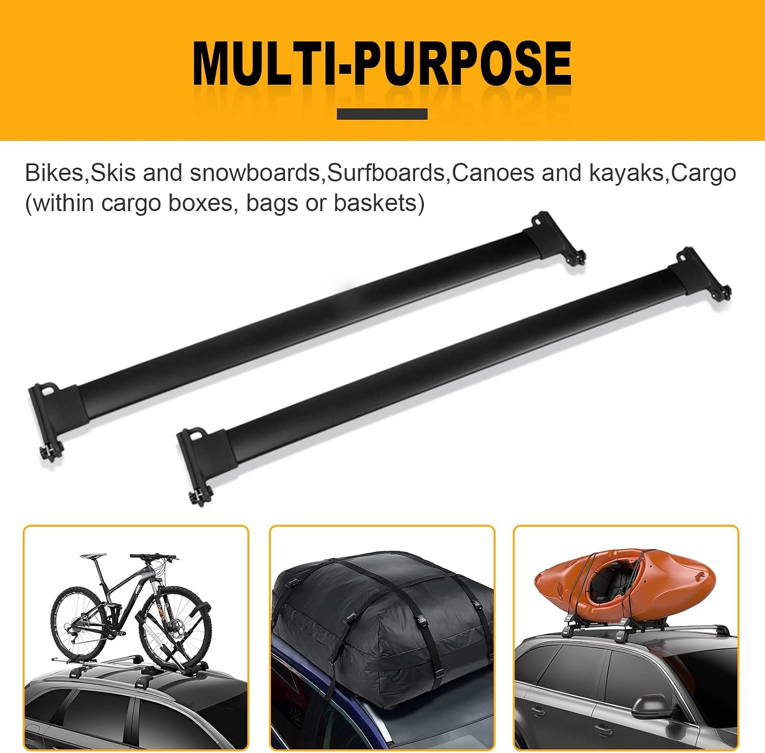 OCPTY Roof Rack Cross Bars Fit for Ford Escape 2008-2012 Crossbars Baggage Cargo Luggage Rack Rail Ladder Bike,Kayak,Canoe- Fits Side Rails Models ONLY