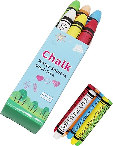 VOVCIG Tiza soluble en agua sin polvo, tiza de color sin polvo que se puede limpiar con un paño húmedo