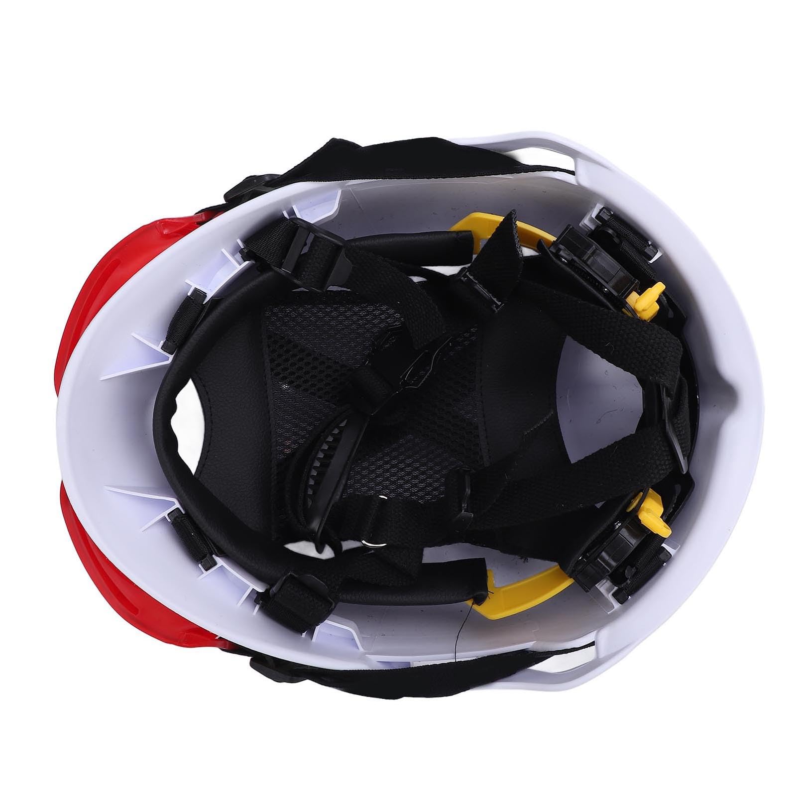 Casque de Sécurité Travaux en Hauteur, Casque de Sauvetage F2 avec Phare et Lunettes de Protection, pour Intervention d'Urgence (Blanc)