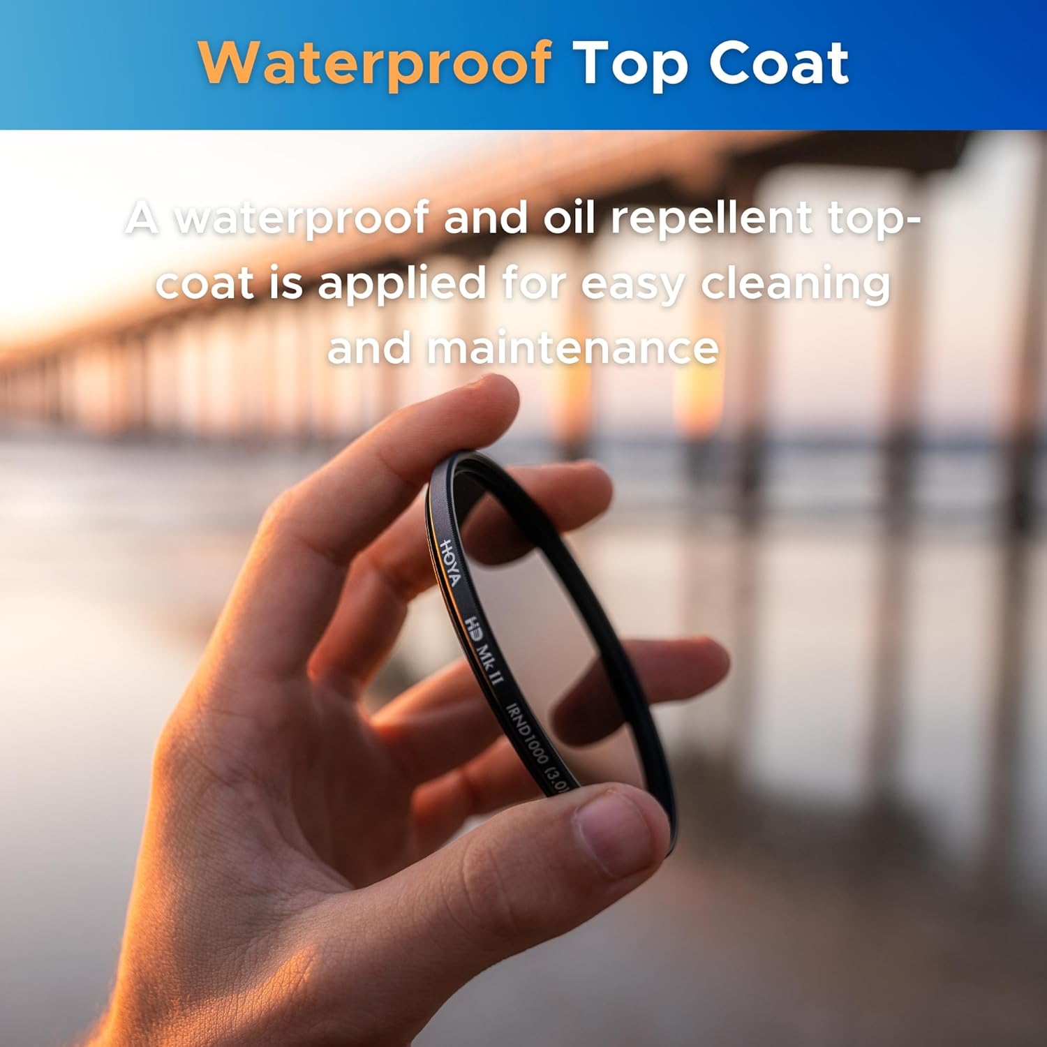 HOYA 58mm ND Filter HD Mk II IRND1000 – 10-Stop Light Reduction Neutral Density Filter with Black Aluminum Slim Frame, ACCU-ND Infrared Blocking, Water & Oil Repellent Multi-Coated Optical Glass