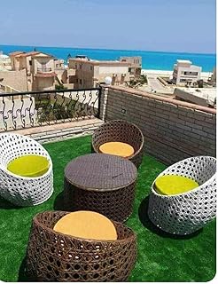 طقم كراسي رتان وتربيزه جميع الاشكال تطلح للفناء او الحديقه