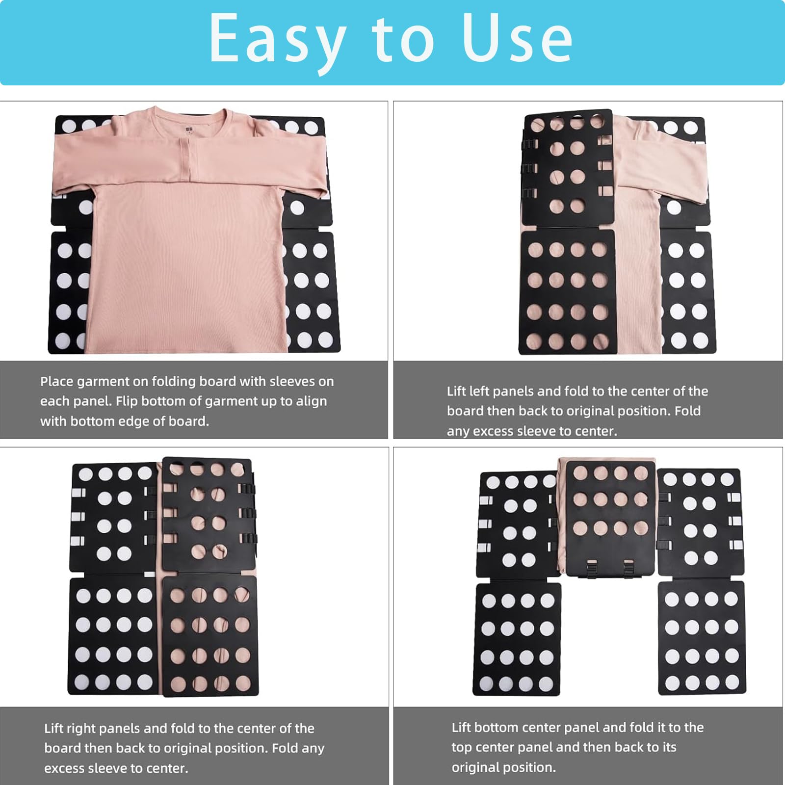 Piegabiti Magliette E Camicie - Accessorio Pratico Per Organizzare Armadi E Cassetti (nero) - Foto 6