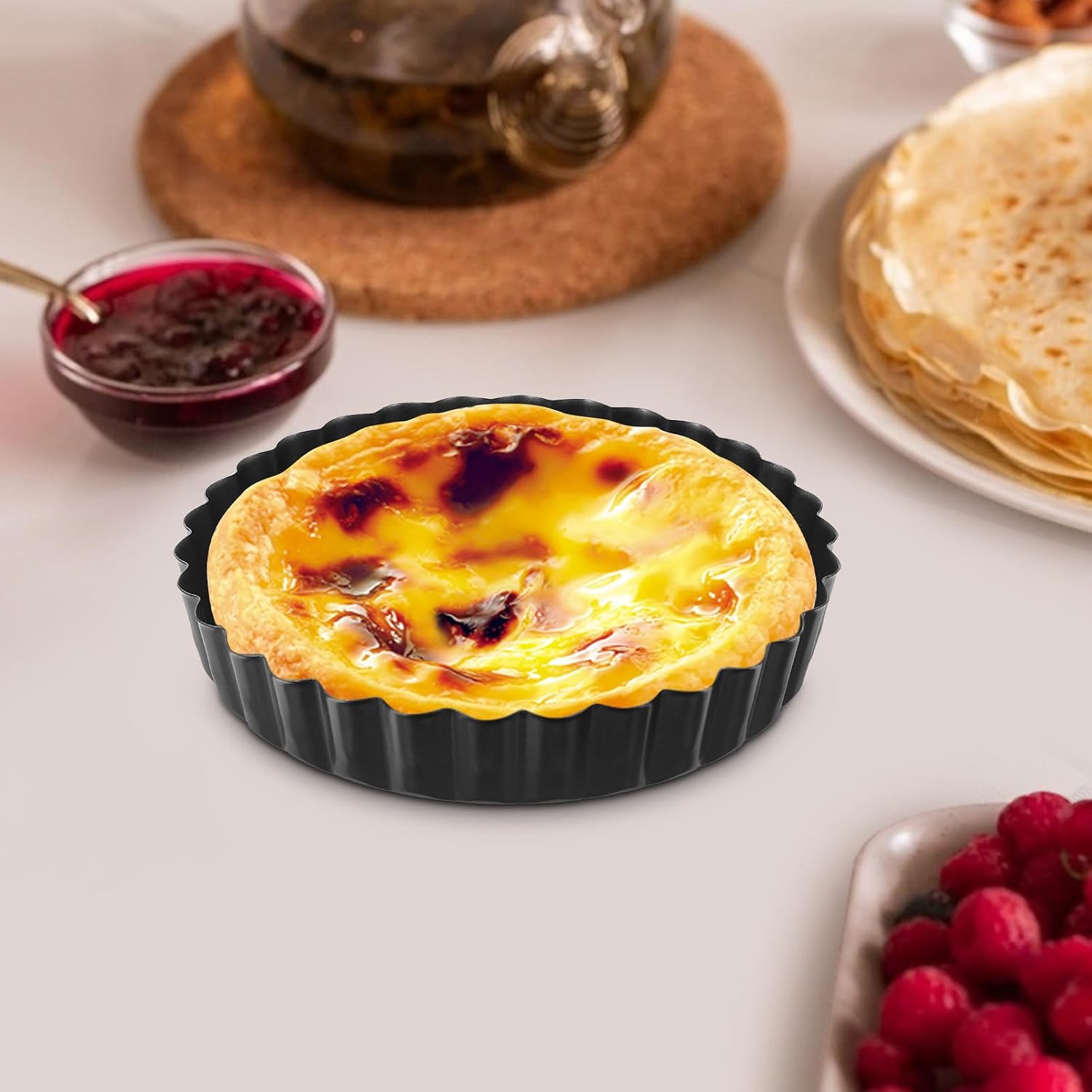 Cabilock American Style Nonstick Tart Pan Xmas Baking Pizza Pan Bakeware