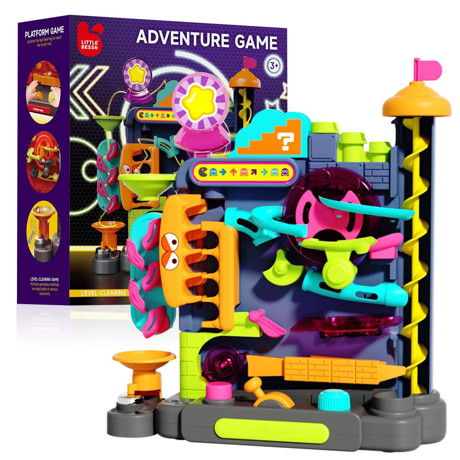 Beria Marble Run Toys for Kids 4-8 Year Old: Marble Runs Toy Vertical Obstacle Track Educational STEM Toys Gifts for Age 4 5 6 7 8 Years Old Boys Presents Indoor Coordination Puzzle Games