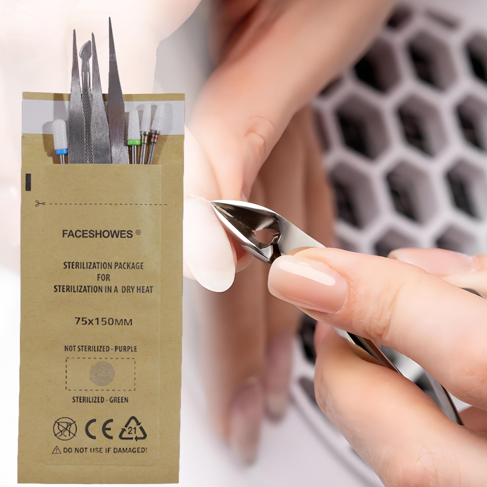 Esterilizador Manicura Desechable Autoclave Papel Kraft Bolsas Esterilizacion Autoadhesivo