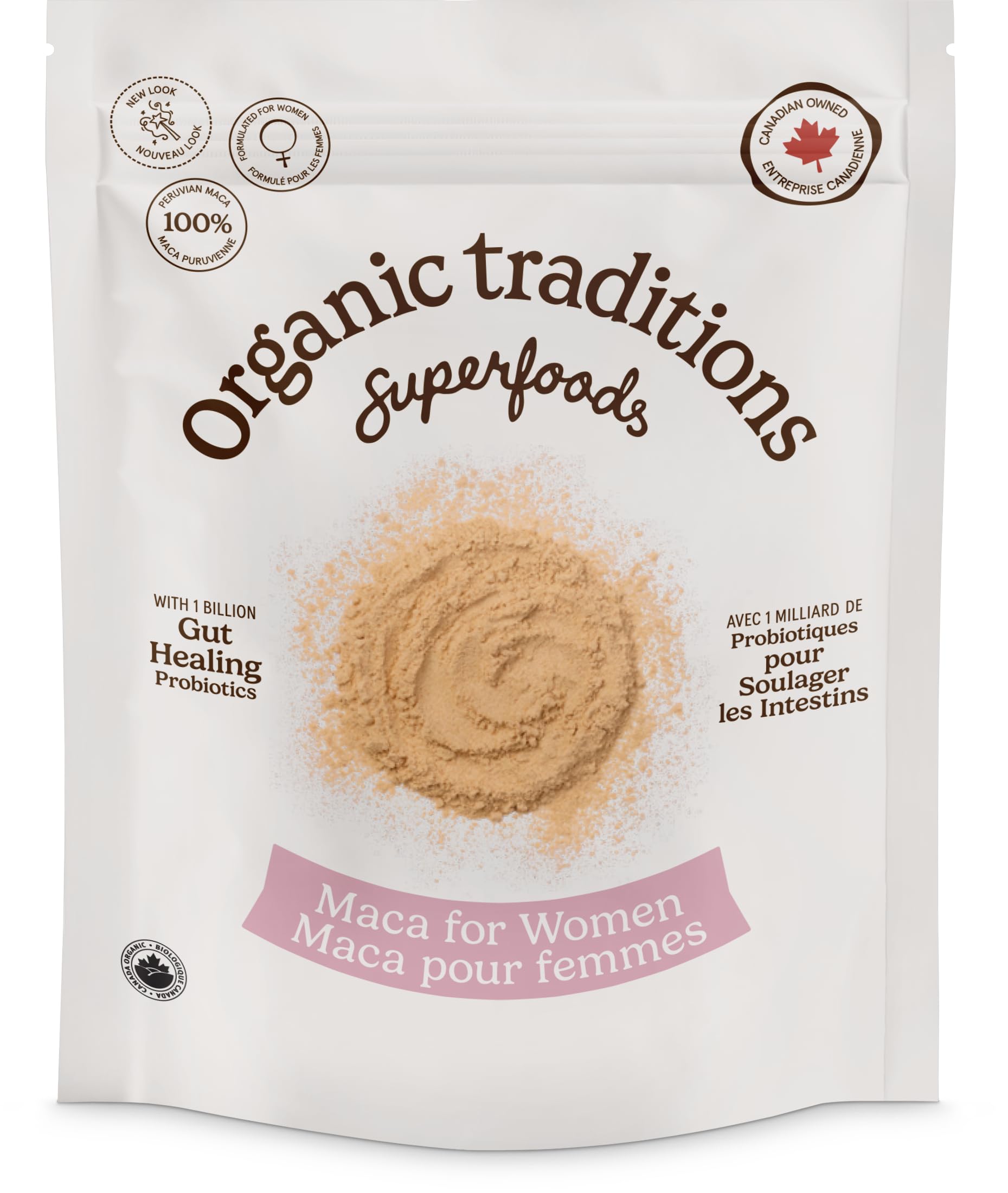 Organic Traditions Maca for Women with Probiotics | 150 g | Gelatinized & Concentrated for Optimal Absorption | Energizing Adaptogen | 1 Billion Probiotics Per Serving
