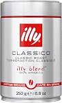Illy Classico Whole Bean Coffee Medium Roast Classic Roast with Notes Of Caramel Orange Blossom and Jasmine 100% Arabica Coffee No Preservatives, 250g Can (Pack of 1)