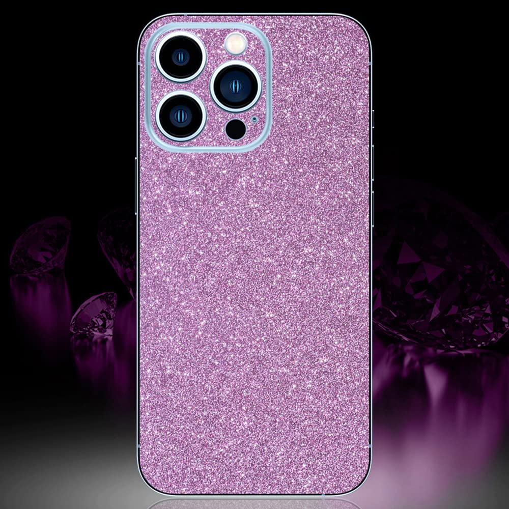 Pellicola adesiva di lusso compatibile con iPhone 16 Pro Max, luccicante, per donne e ragazze, confezione da 2 pezzi, viola