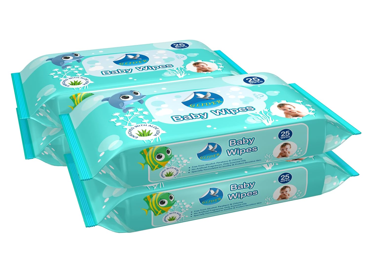 Amazon.in Buy [ NEW LAUNCH ] GLIDER Baby Wipes 25 Wipes/Pack Soft
