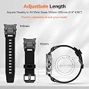 Compatible with Samsung Galaxy Watch 8 Strap 40mm 44mm/Galaxy 8 Classic 46mm TPU Rugged Straps Breathable No Gap Waterproof Replacement Soft Band (Black and Orange) gallery image