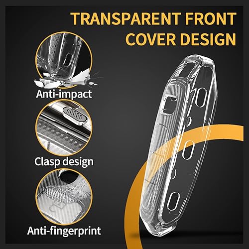 Miniatura 2 de TANGSEN Funda para llavero de TPU compatible con Audi A3 A6 A7 A8 E-Tron S3 S6 RS6 S7 RS7 Q7 SQ7 Q8 SQ8 textura de fibra de carbono transparente con