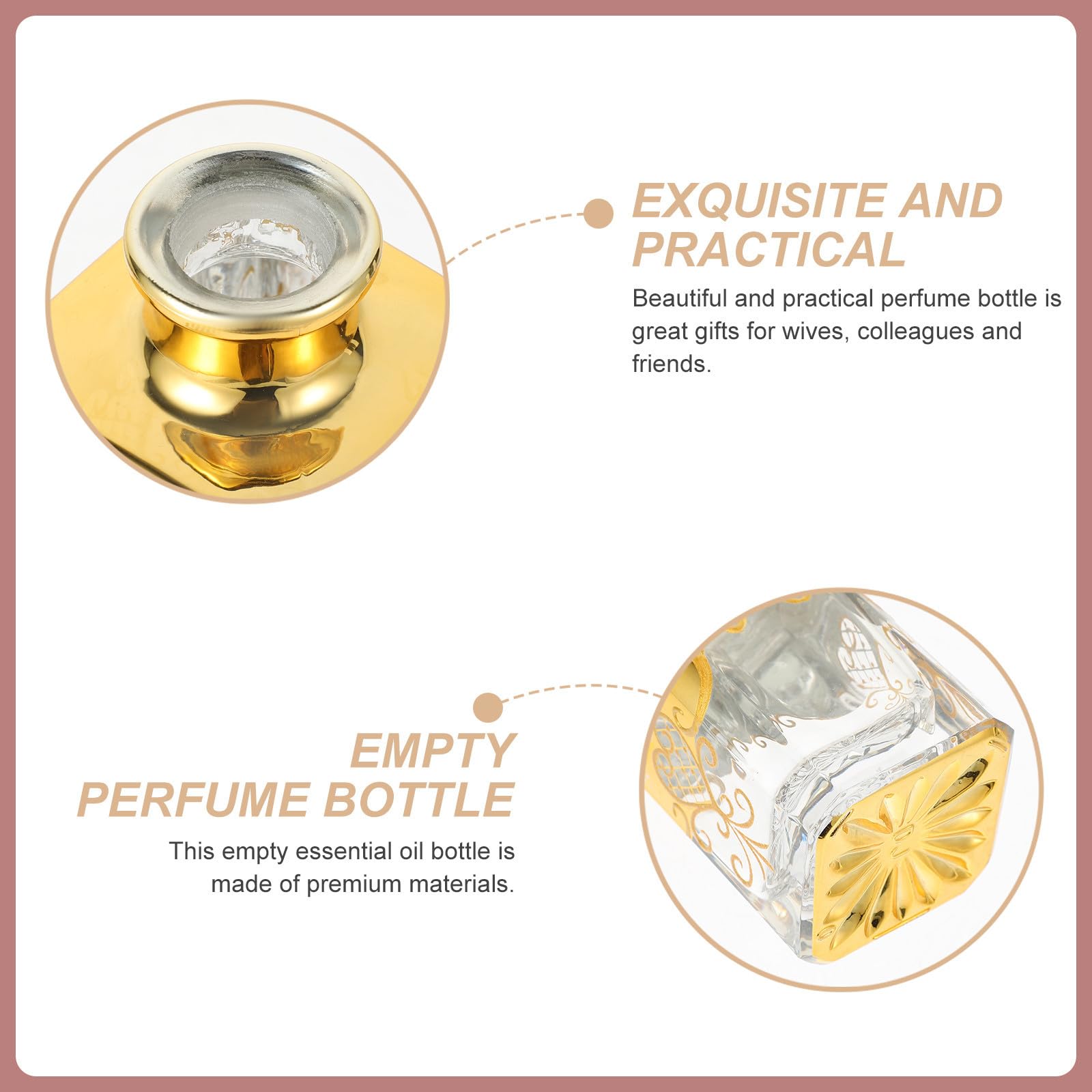 Botella de Perfume de Vidrio de 150ml Recargable Efecto Decorativo, Estilo Clásico y Elegante para Uso Personal y Viaje