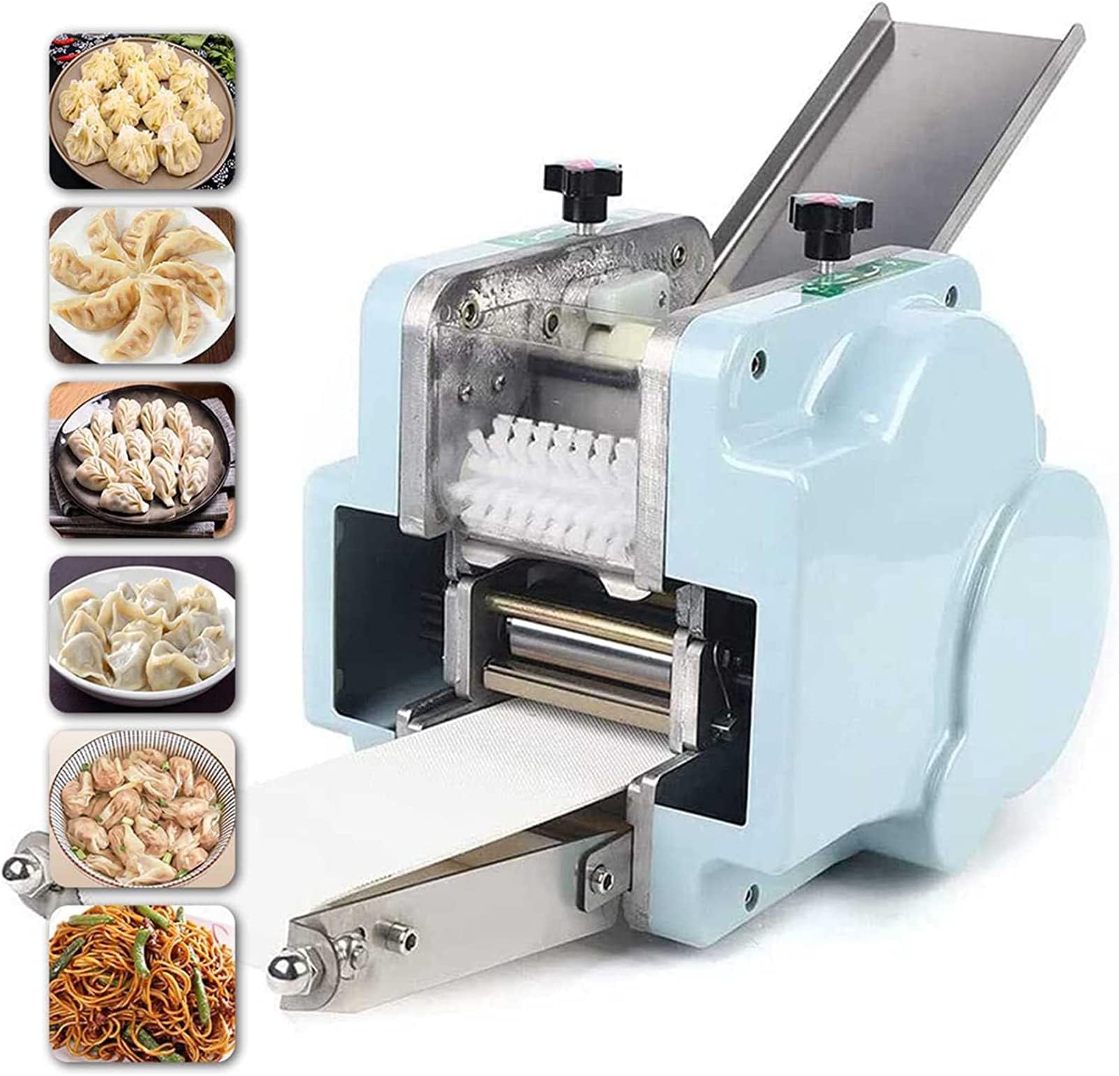 Automatic Dumpling Wrappers Maker, Commercial Wonton Pi Making Machine Round Moulding Machine, Ravioli Skin Maker Noodles Pasta Machine with 1 Mold