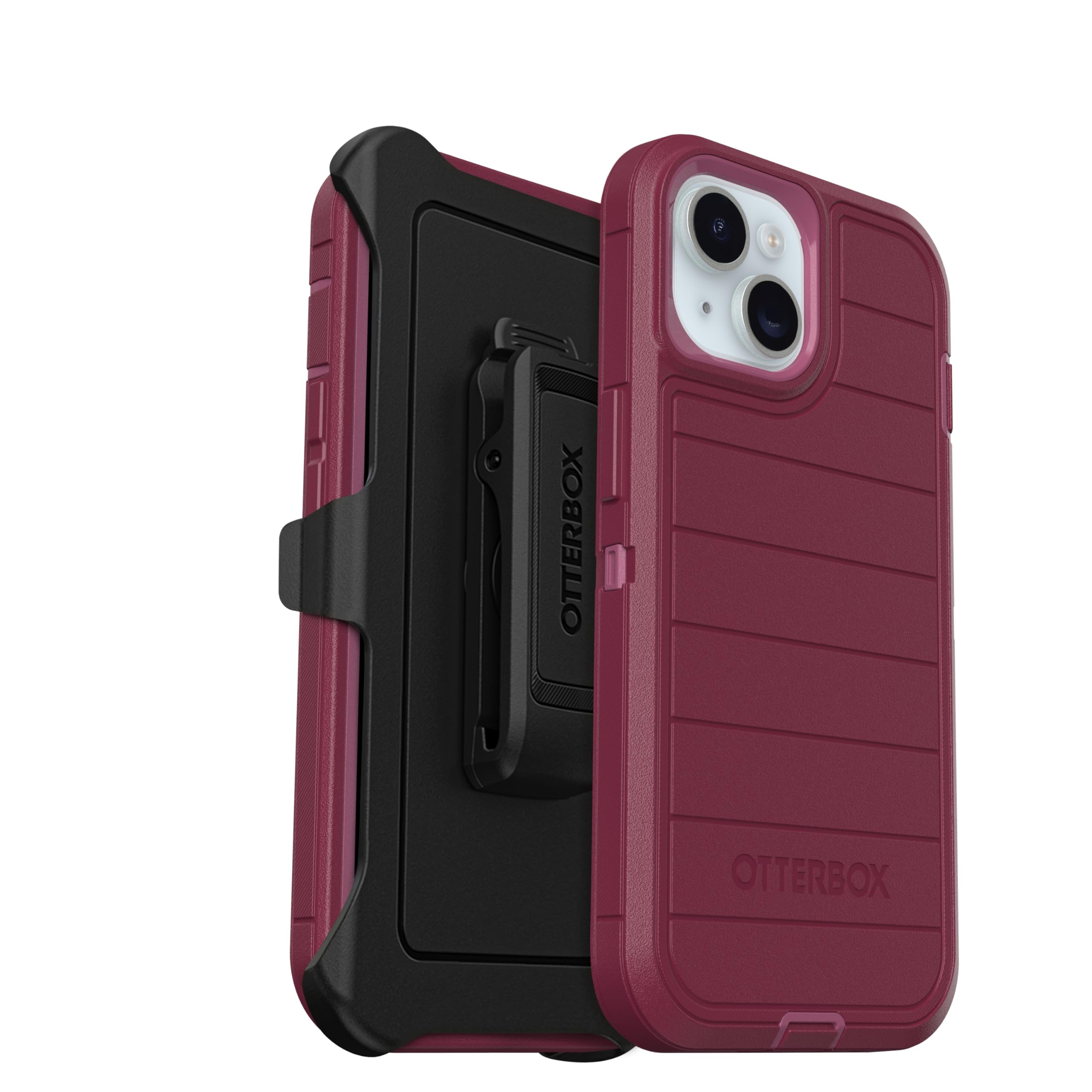 Coque iPhone 16e OtterBox Defender antichoc rose Foxberry robuste avec support - 8