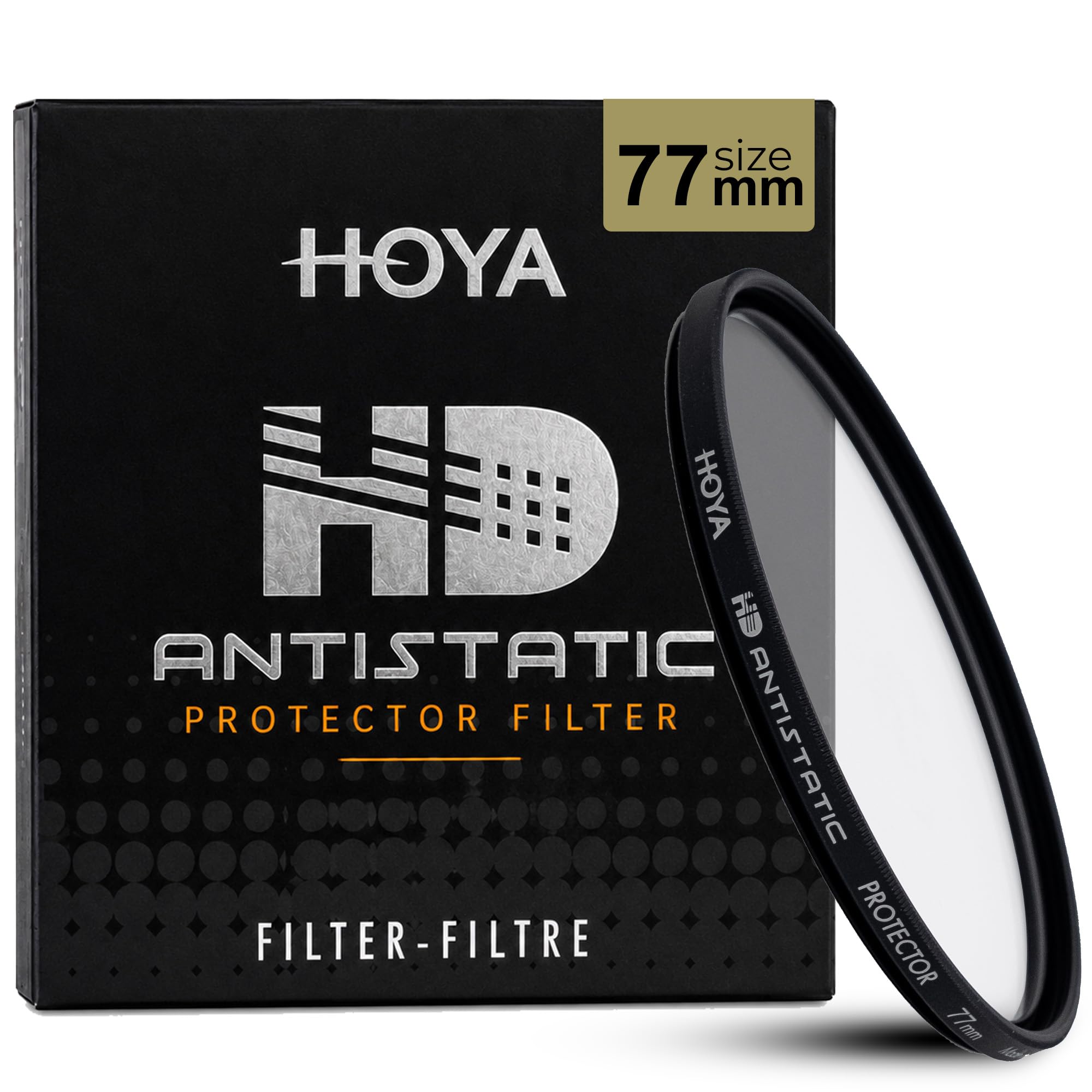 HOYA 77mm HD Antistatic Protector Camera Lens Filter, Reinforced Glass