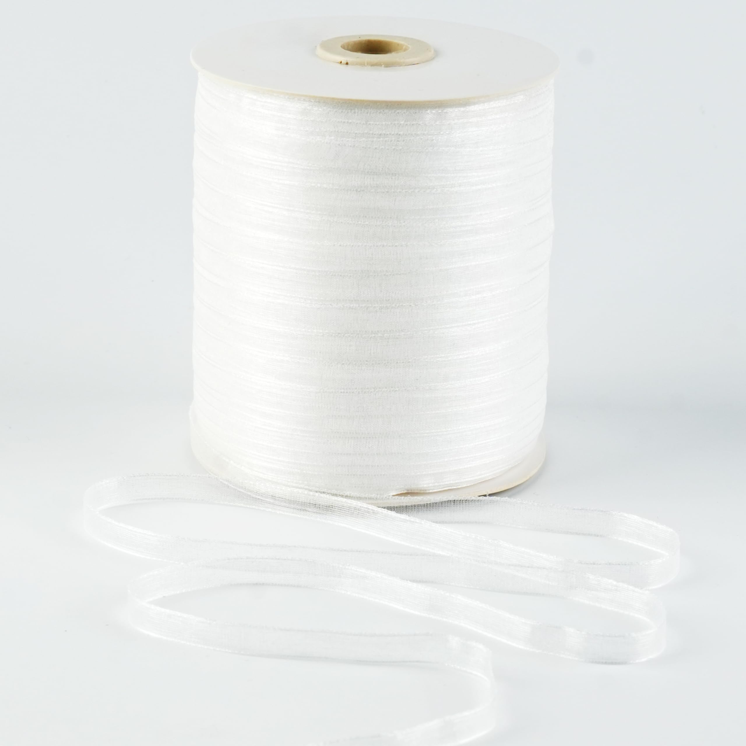 MAYREEL 1/4 Inch White Sheer Organza Ribbon Thin Light White for Crafts Hang Tags Invitations Wedding Bridal Shower Party Gift Wrapping 500 Yards