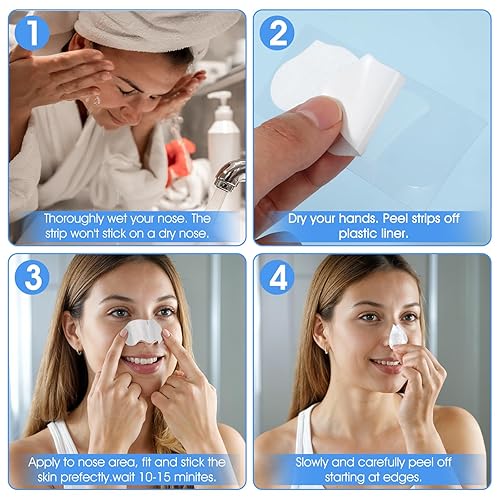 Miniatura 5 de 50 tiras de nariz para eliminar puntos negros, tiras de poros de limpieza profunda con poros instantáneos, tira de eliminación de cabeza negra con
