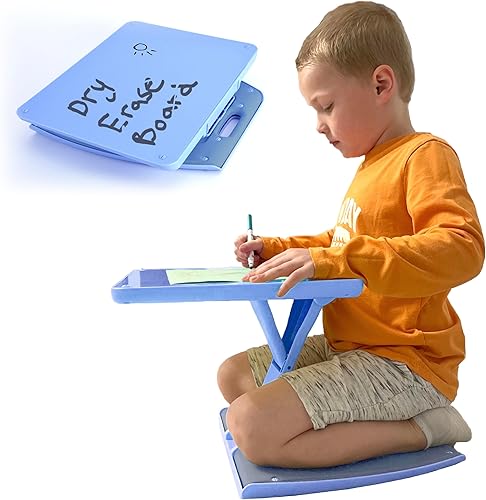 Miniatura 1 de Escritorio de regazo y suelo para niños, resistente y plegable, ideal para dibujar, leer y hacer manualidades con cómodo cojín, diseño ajustable