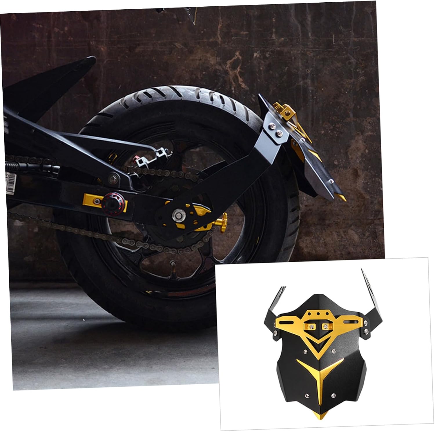 Aluminum Alloy Rear Mudguard for Motorcycle Sturdy Rear Mud Flap Guard with Color Contrast Suitable for Off-Road Bikes for Motor Modification