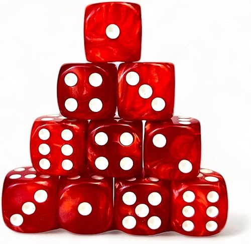 Vista 15 de Luck Lab Paquete de 10 dados D6 – Dados acrílicos para juegos de mesa y juegos de mesa RPG MTG DND (perla morado)