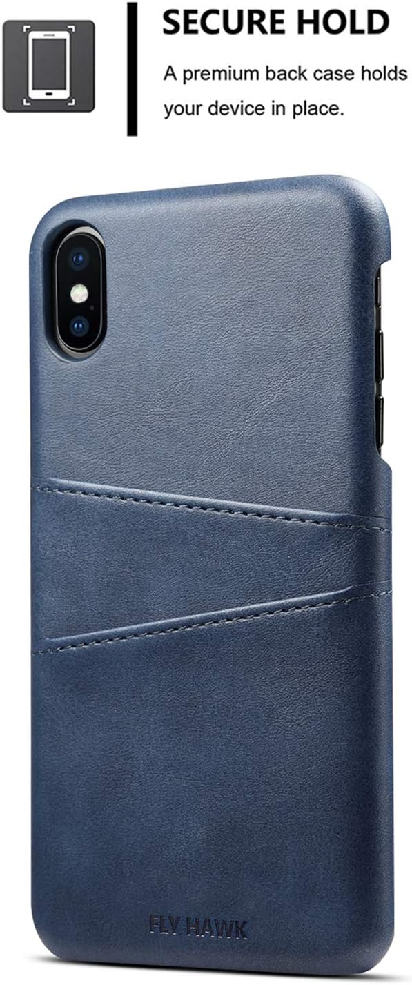Case Compatible iPhone XS MAX, Slim PU Leather Back Case Cover Credit Card Holder Blue