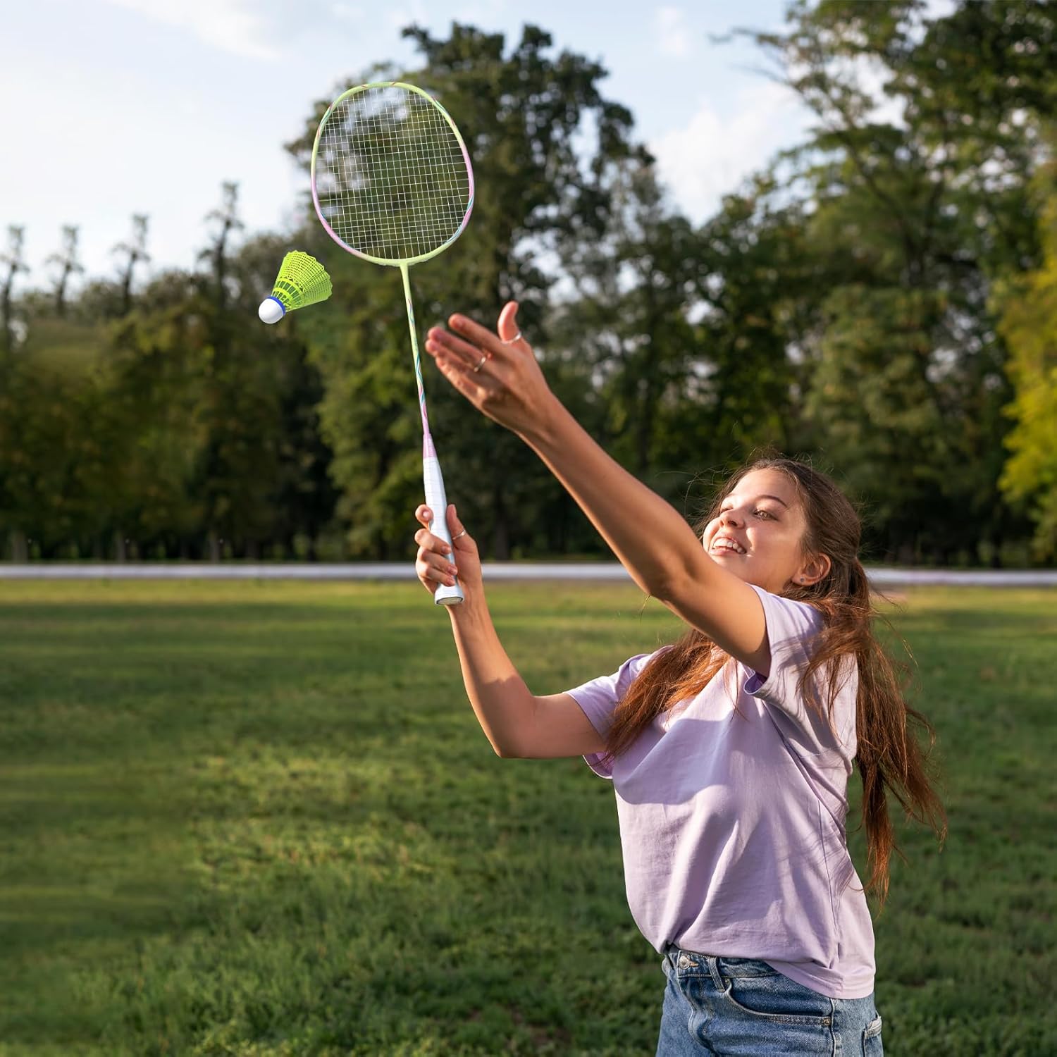 Professional Carbon Fiber Badminton Rackets Badminton Racquet for Backyards Gym