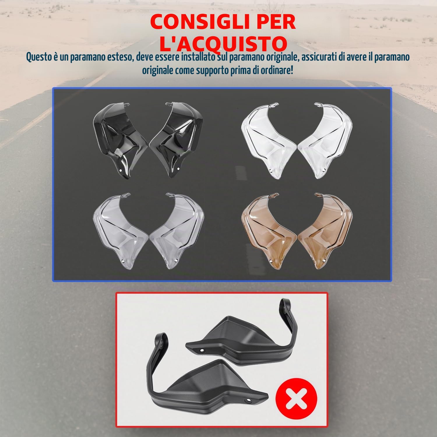 Moto Manubrio Paramani Paramani Protezione antivento Adatto per G310GS G310R F800GS R1200GS R1250GS ADV G 310 GS G 310 R F 800 GS R 1200 GS R 1250 GS Adventure (Fumo leggero)