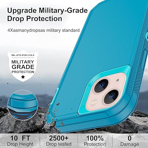 Miniatura 4 de Annymall Funda para iPhone 13 Mini con 2 protectores de pantalla, protección contra caídas a prueba de golpes, cuerpo completo, resistente, 3 capas,