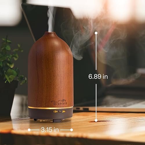 Miniatura 6 de Wanlola Difusor de aceite esencial de madera de 4.1 fl oz, difusor de aceite para un ambiente interior agradable, difusores de aromaterapia para el