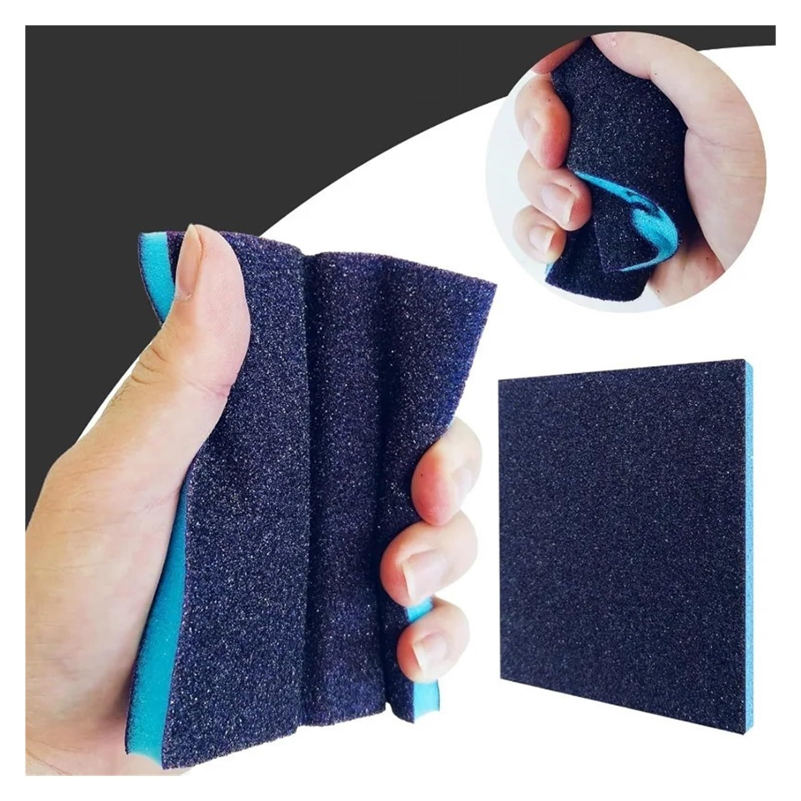 Spugna abrasiva riutilizzabile a umido e a secco, blocchi di carta vetrata a doppia faccia grossa for la lavorazione del legno, lucidatura dei metalli, tamponi a grana fine(18pcs- (3 sets))