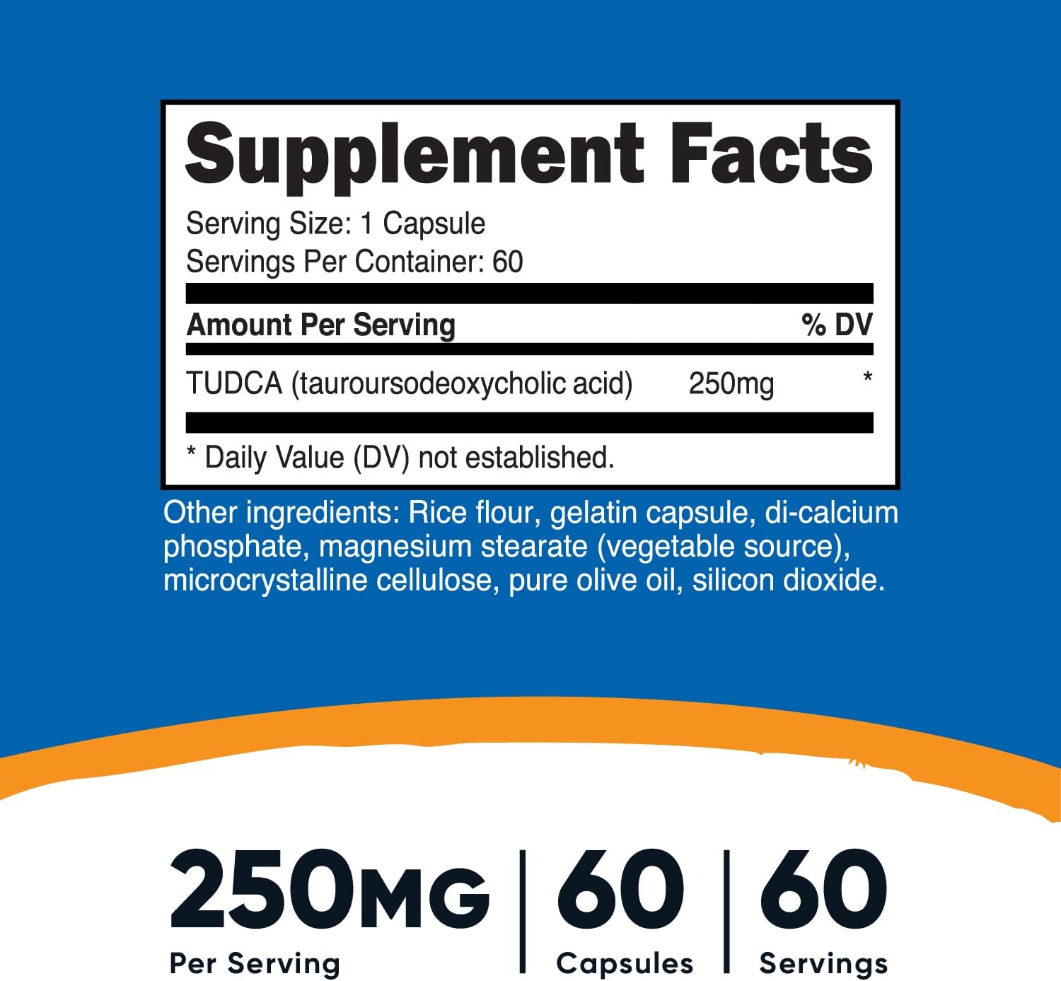 Nutricost Tudca 250mg, 60 Capsules (Tauroursodeoxycholic Acid) - Premium Quality : Health & Household