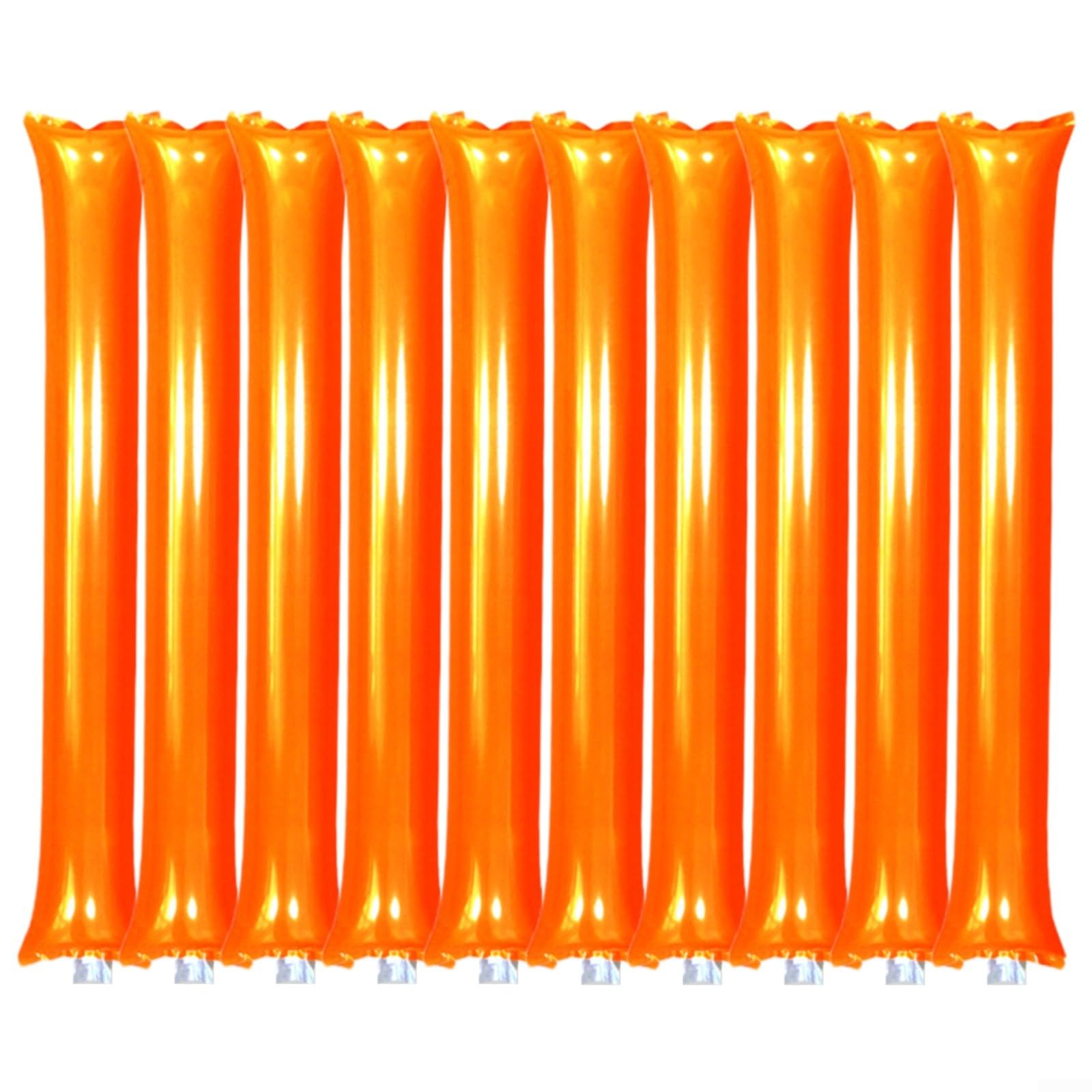 Oniissy 10 Pieces Thunder Sticks, Thicken Cheering Boom Sticks, Team Sticks, Inflatable Plastic Boom Noise Makers for Sporting Events Dance(Orange)