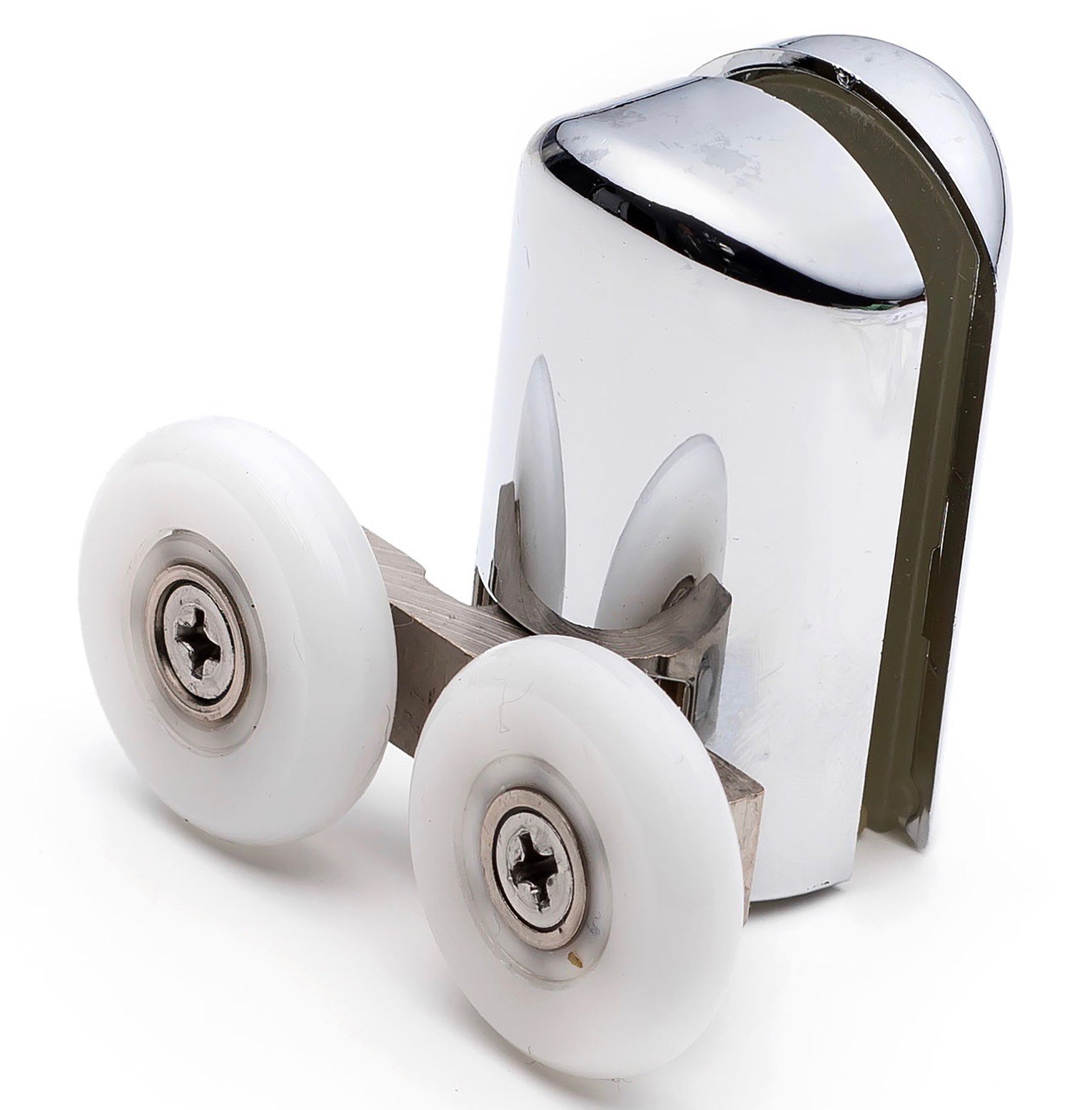 2 x Bottom Chromeplate Double Shower Door Rollers/Runners/Wheels L061 23mm Wheel Diameter