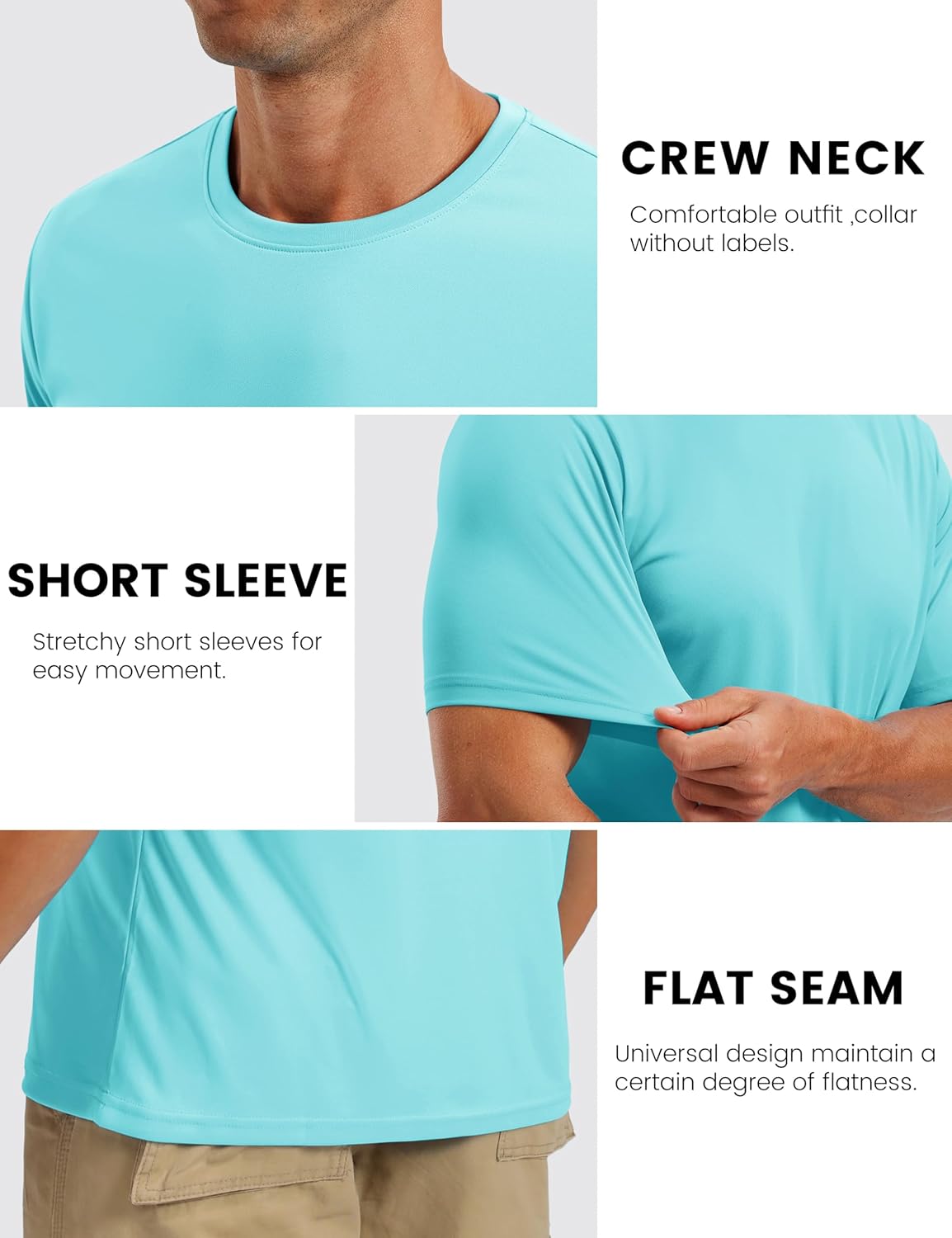 TACVASEN Mens Athletic Short Sleeve T-shirts Quick Dry Fit Workout Sun Protection Swim Shirts Running Rash Guard UPF50+ - Image 7