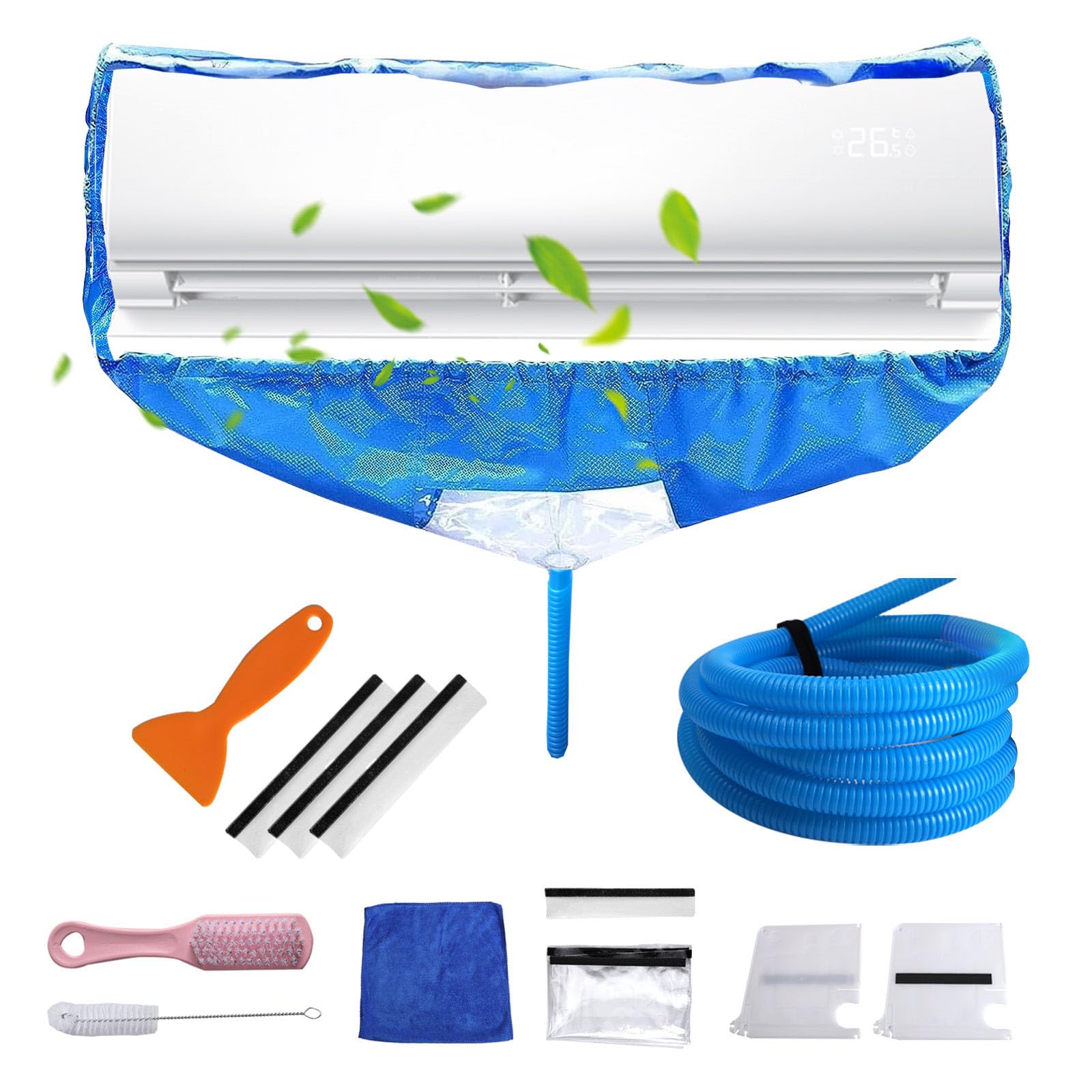 Kit de Nettoyage pour Climatiseur, Couverture Nettoyage Climatiseur Sac de Nettoyage de Climatisation Kit Nettoyage Climatisation Split Couvercle, pour Unités AC divisées