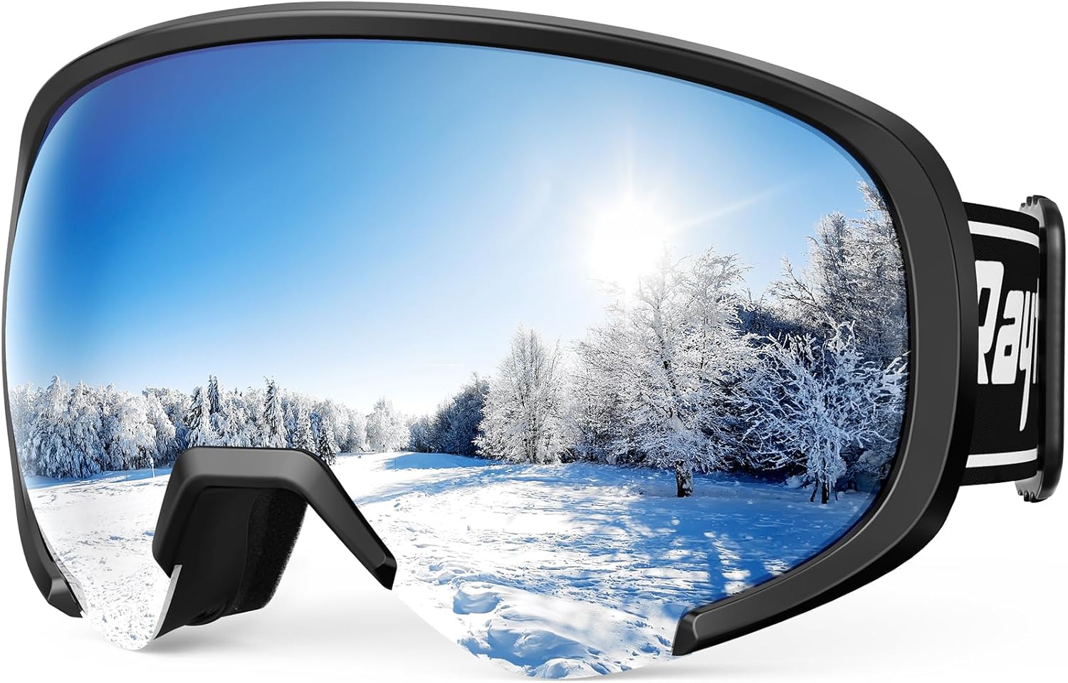 RAYTICE OTG Ski Goggles for Men Women, 100% UV400 Protection Snow Goggles, Anti Fog Snowboard Goggles for Snowmobile Skiing