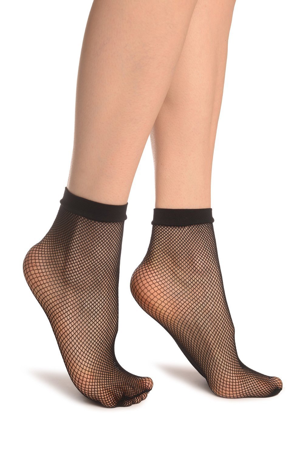 Mytoptrendz® Girls Ladies Soft Fine Micro Fishnet Ankle Socks Plain Comfort Top Ankle Highs Pop Socks- Black