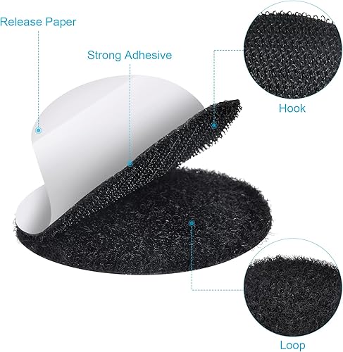 Miniatura 3 de 20 juegos de tiras de velcro de 2 x 4 pulgadas con adhesivo, cierre trasero adhesivo de fuerza industrial, cinta de gancho y bucle resistente de